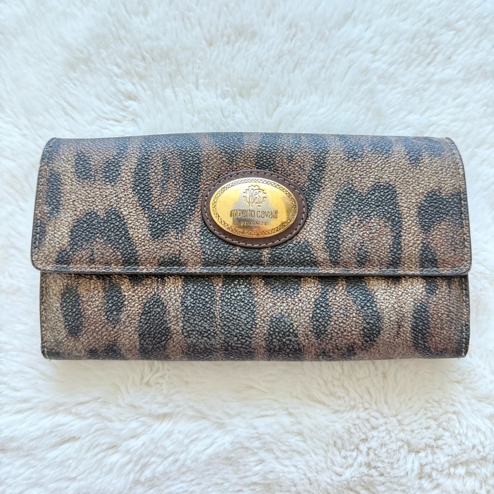 Vintage Roberto Cavalli vegan leather wallet Authentic